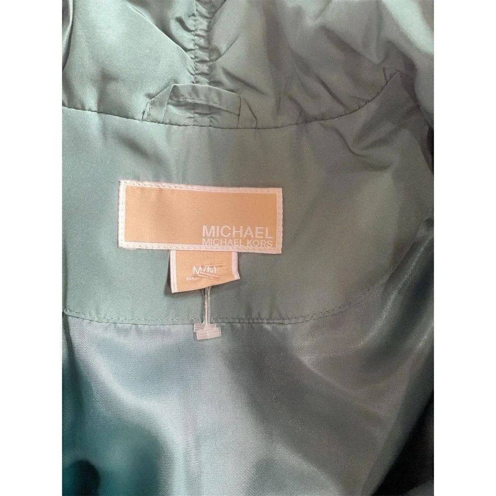 Michael Kors Green Puffer Jacket Vest Size Medium
